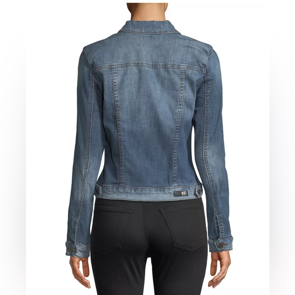 Kut from the Kloth Juko Denim Jacket Flower Embroidery sz L - Picture 2 of 16